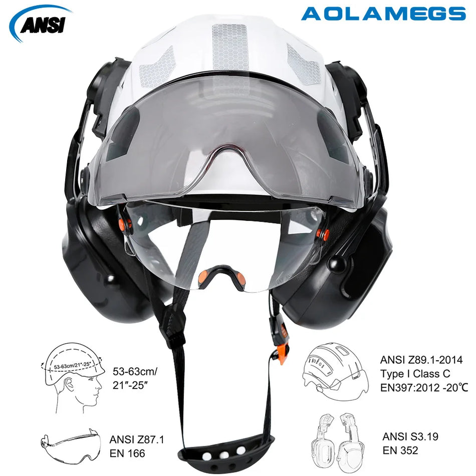 CE Construction Safety Helmet 4AQM0226 &ndash; Integrated Visor