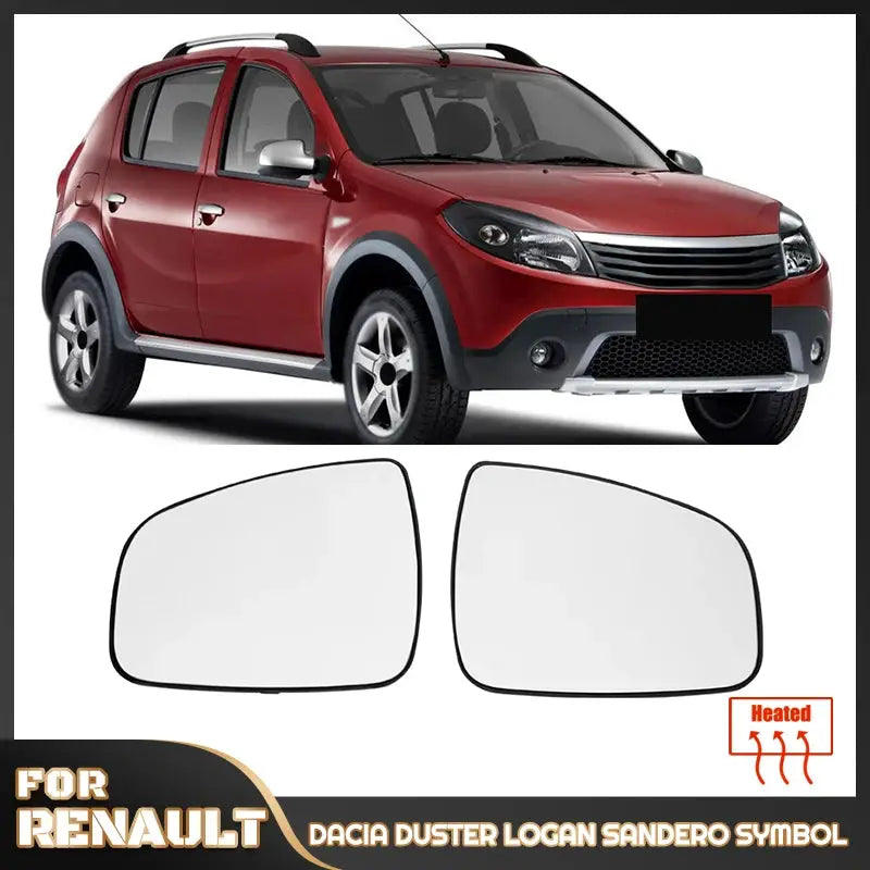 Rearview mirror glass side-view mirror lenses For Renault Logan Sandero 2008-2013 Symbol 2013-2023 Dacia Duster 2014-2017 by InterCyprus Trading Ltd
