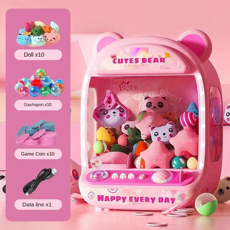 Big Size DIY Claw Machine &ndash; Fun Coin Operated Toy for Kids 29x22x18cm pink