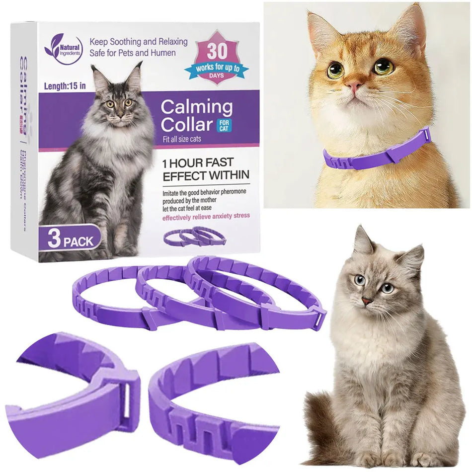 Ovratnica za pomiritev mačk in psov, nastavljiva, lajšanje stresa