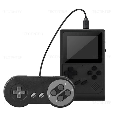 GB300 Portable Handheld Game Console with 6000+ Retro Games, 3.0 Inch Screen, AV Output Black with Gamepad