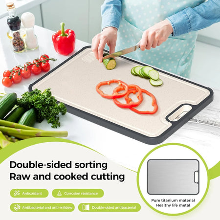 Double Sided Titanium Cutting Board &ndash; Food Grade Easy Clean