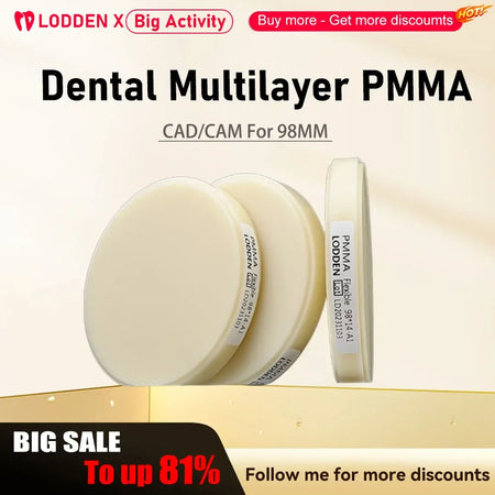 LODDEN Multilayer PMMA 98MM &ndash; Open Milling Dental Material 98X25mm A1