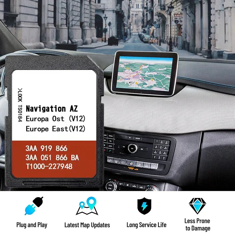 Card SD de mare viteză pentru Seat, VW, Skoda RNS 315 AZ V12 OST Amundsen Media 2.1 2.2