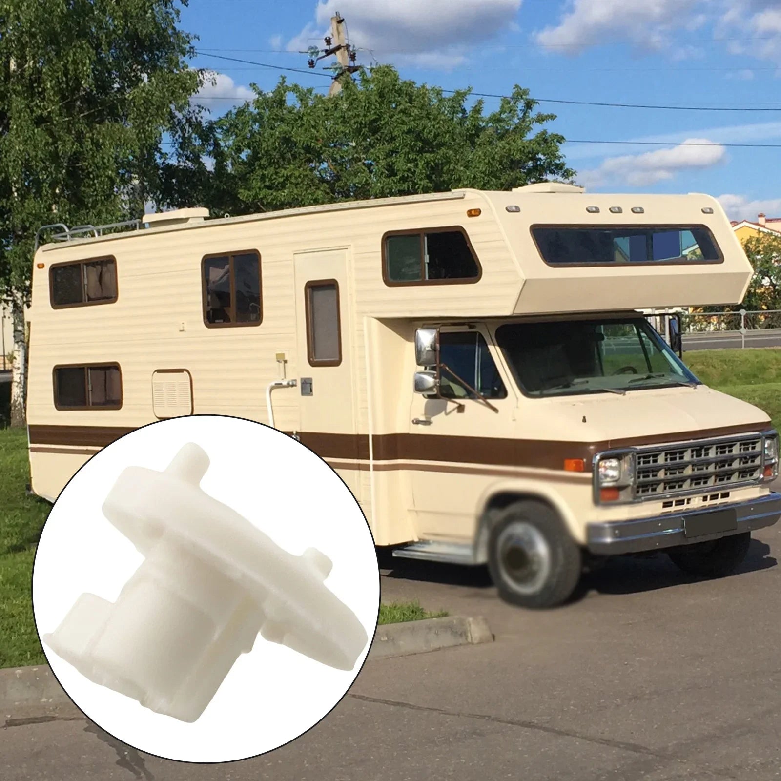 2pcs Set Camper RV Fridge Vent Winter Closing Clips - Beige Accessories for Dometic Caravan Motorhome