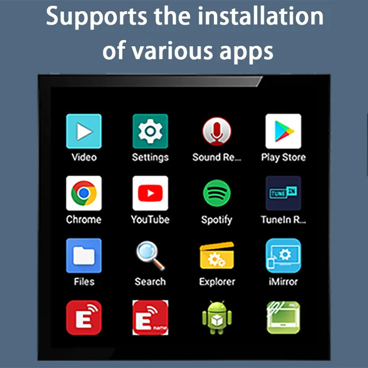 Smart Home Bluetooth Touch Wall Amplifier with Android 10 and Mini Screen