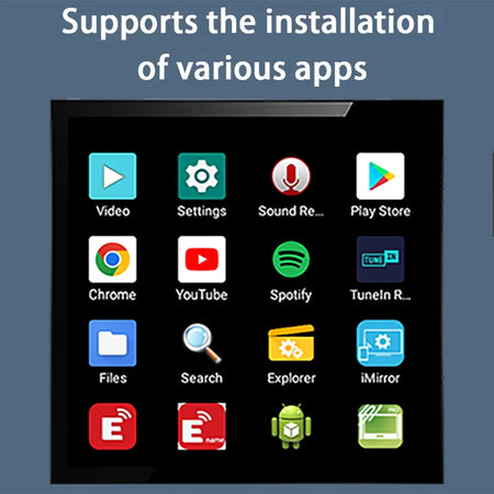 Smart Home Bluetooth Touch Wall Amplifier with Android 10 and Mini Screen