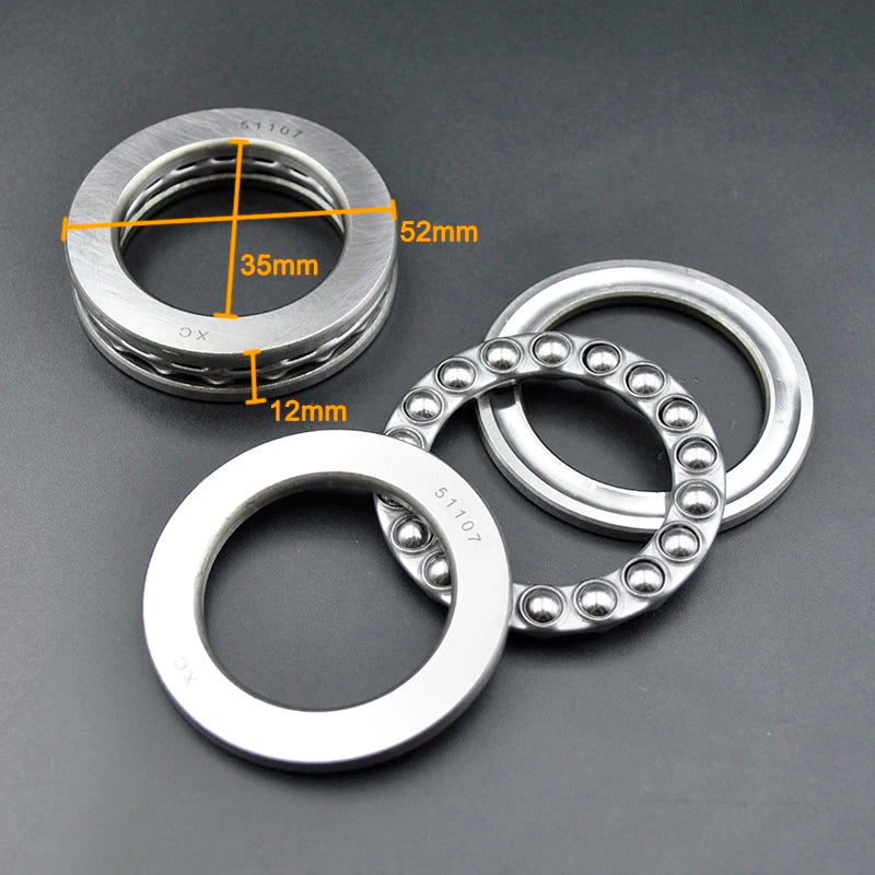 Thrust Ball Bearings 51100-51108 &ndash; High Precision Steel 51107 35x52x12mm / CHINA / 10Pcs