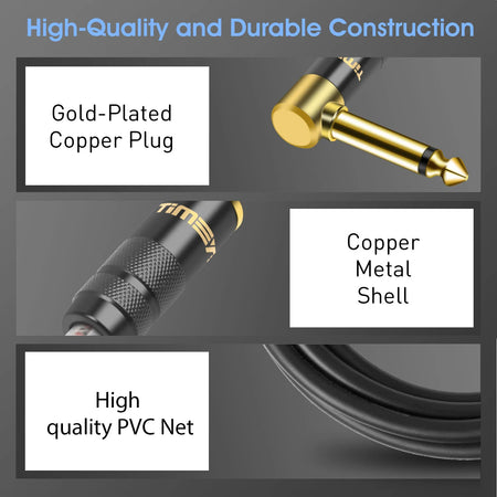 Instrument Guitar Cable 6.35mm TS Mono Jack &ndash; Right Angle