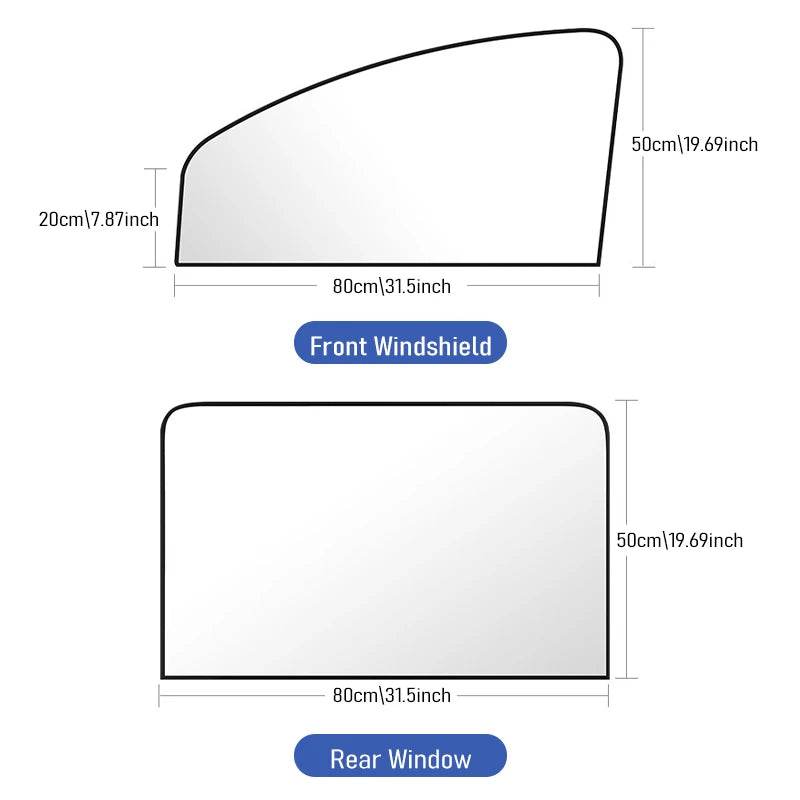 Magnetic Car Window Sun Shade Set - Portable Heat Insulation Covers