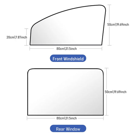 Magnetic Car Window Sun Shade Set - Portable Heat Insulation Covers