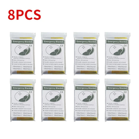 5-30Pc Emergency Gold-Sliver Blanket 130x210Cm &ndash; Waterproof 8PCS-Gold-Silver