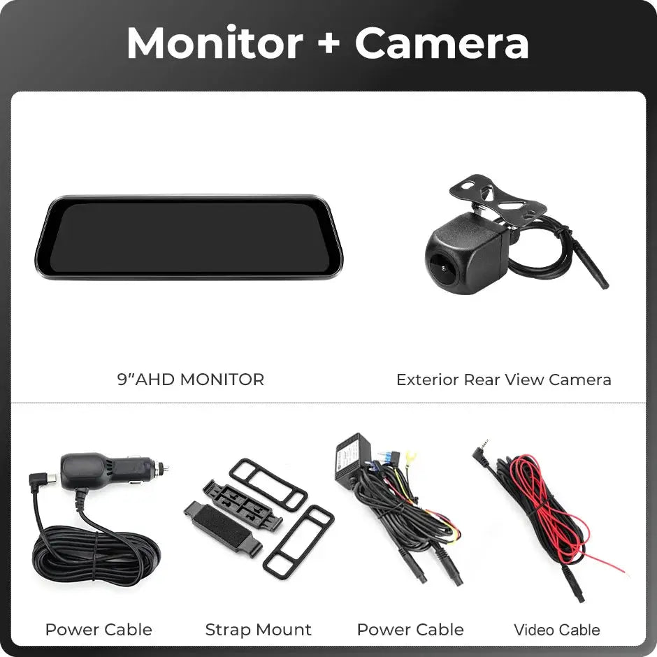 9 Inch Rearview Mirror Dash Cam With 4K Front And 1080P Rear Camera by InterCyprus Trading Ltd