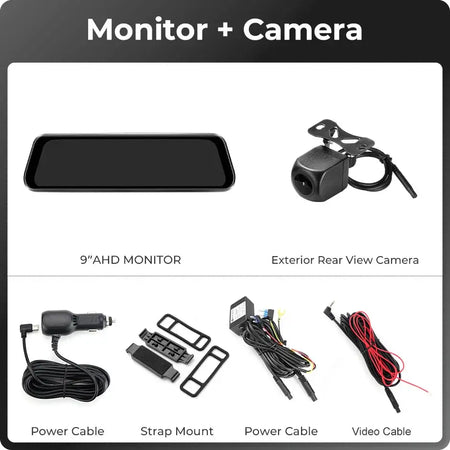 9 Inch Rearview Mirror Dash Cam With 4K Front And 1080P Rear Camera by InterCyprus Trading Ltd