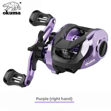 Okuma High-Speed Baitcast Reel 7.2:1 - Ultra Lightweight &amp; Durable Purple right hand