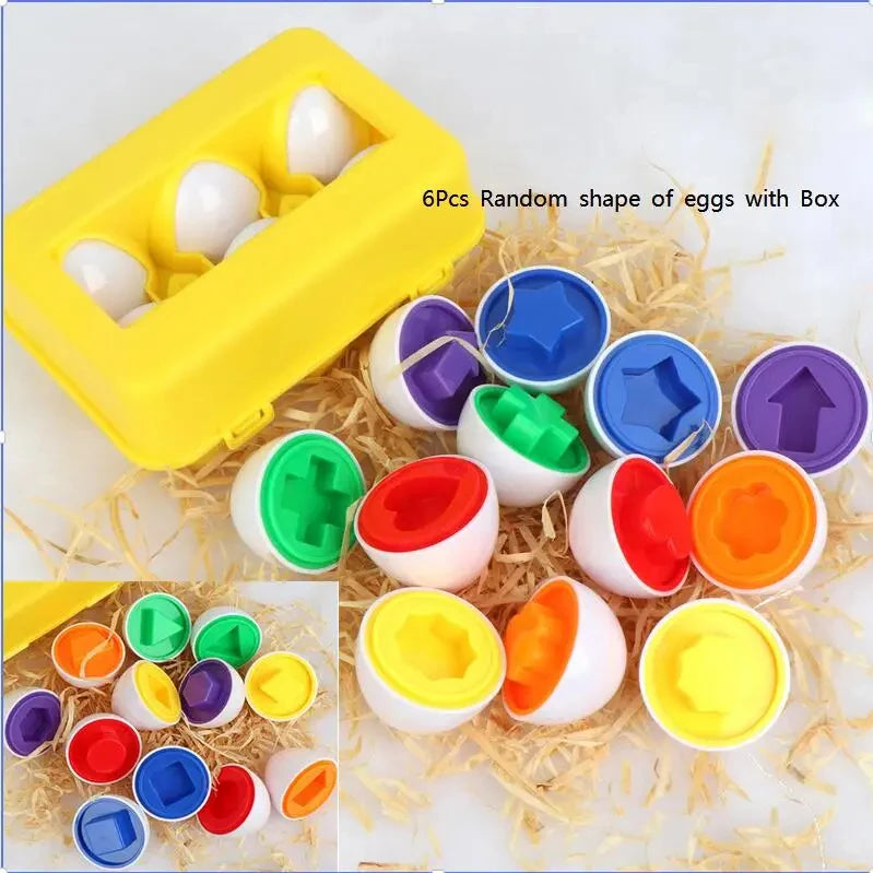 Montessori Educational Smart Eggs Puzzle Toy - Shape Sorter &amp; Learning Game for Toddlers Ages 2-3 | Perfect Kids Easter Gift 6pcs with box 001