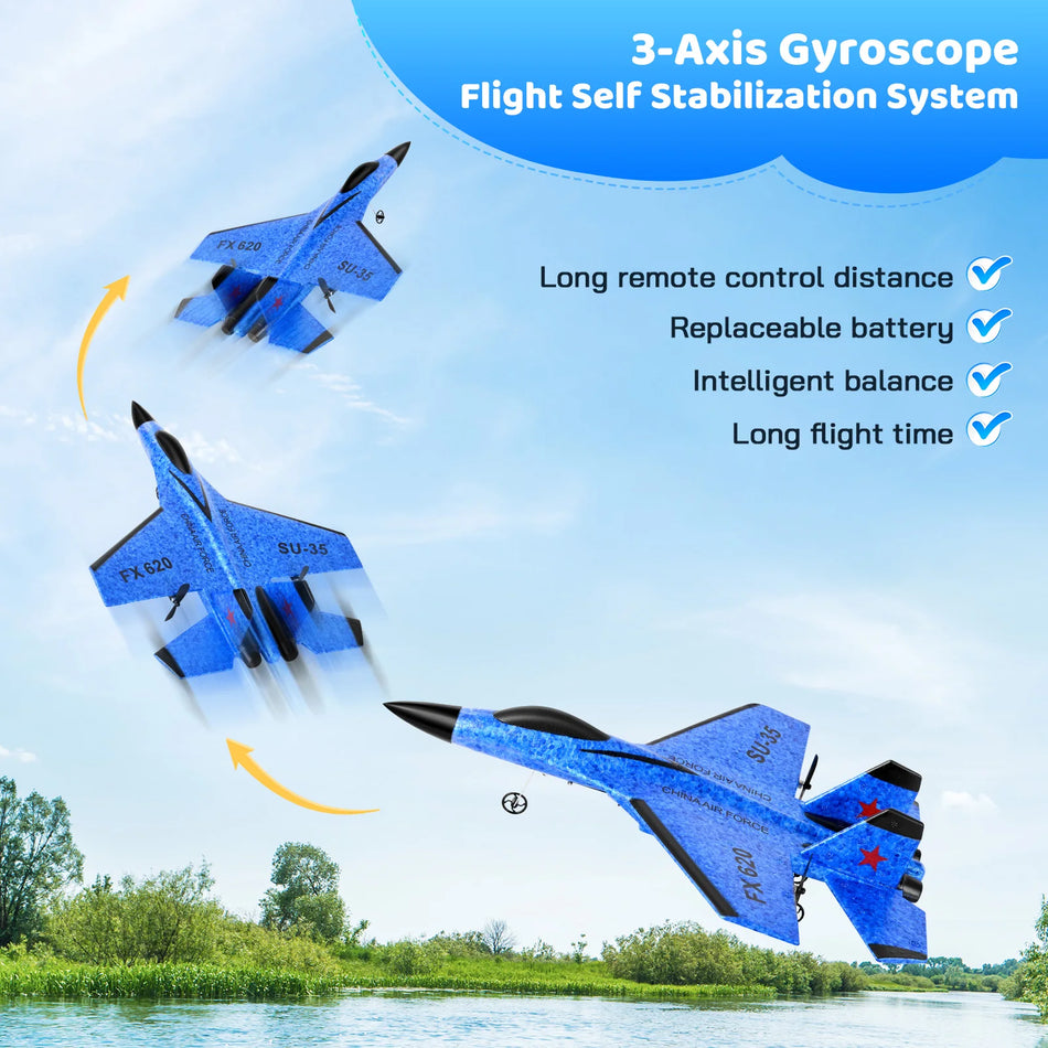 SU 35 RC Αεροπλάνο από αφρό με 2.4G Ραδιόφωνο USB Φόρτιση 120m