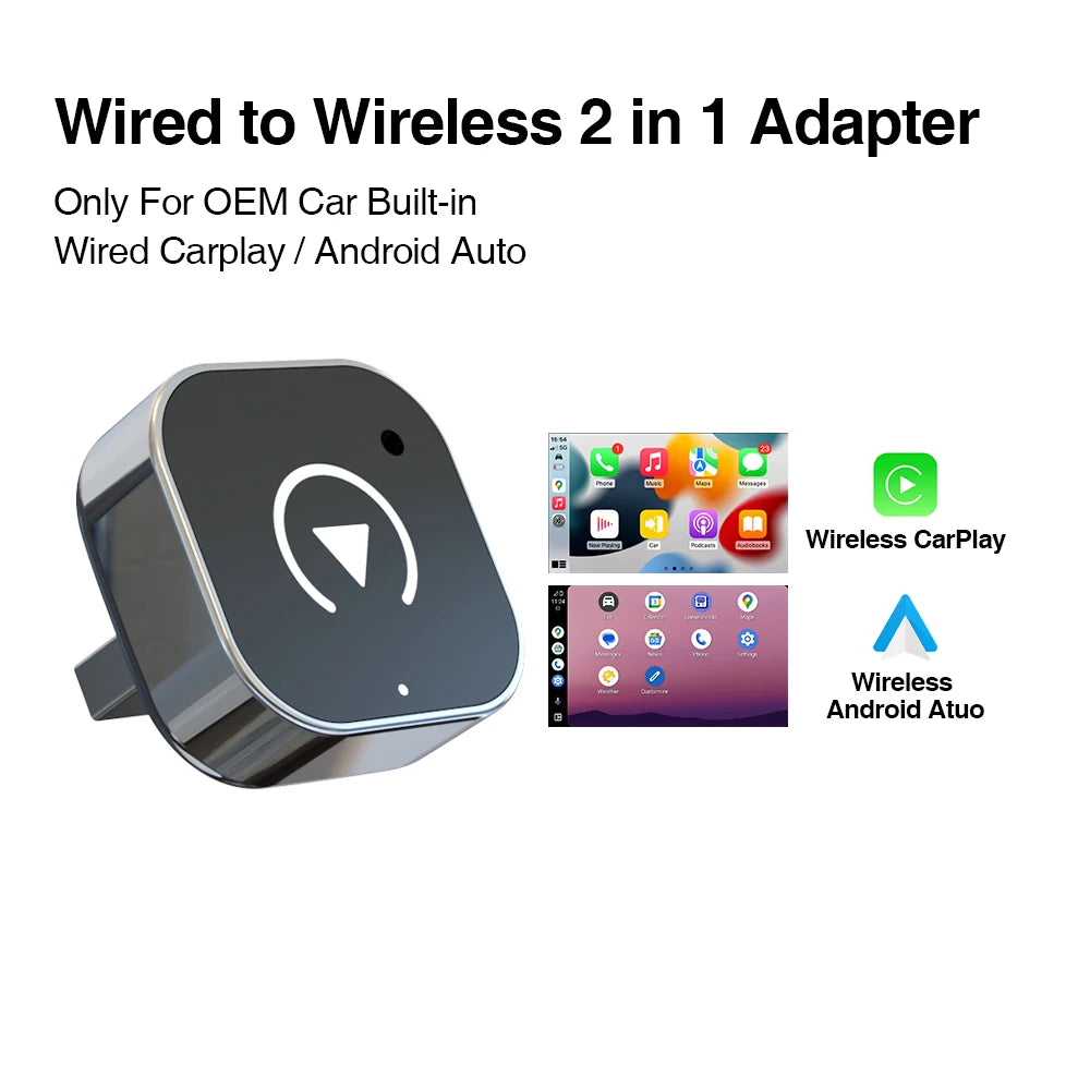 2in1 Wireless CarPlay Adapter - Wireless Android Auto CP204