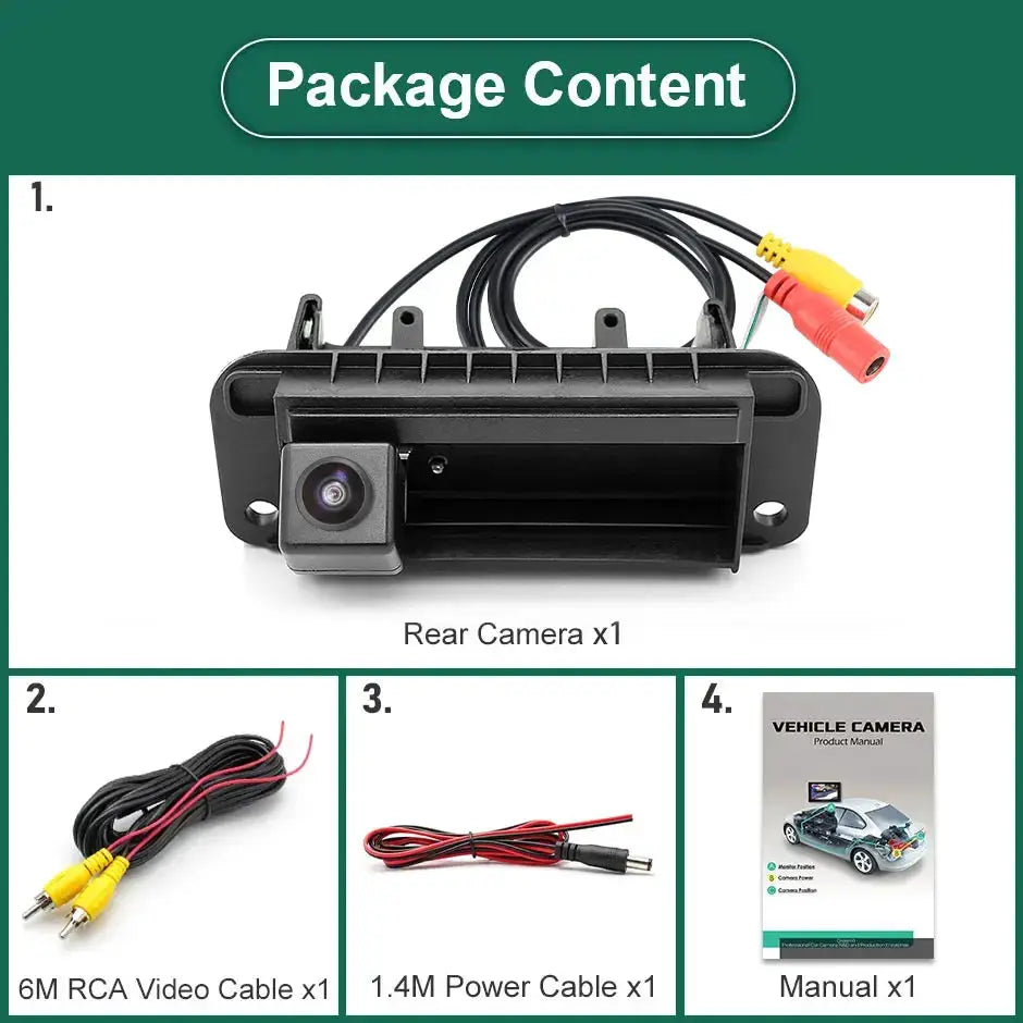 Backup Camera HD AHD 1080P Trunk Handle for Mercedes-Benz W204 W205 C-Class by InterCyprus Trading Ltd