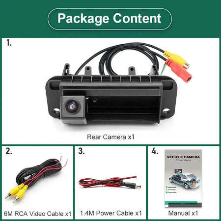 Backup Camera HD AHD 1080P Trunk Handle for Mercedes-Benz W204 W205 C-Class by InterCyprus Trading Ltd