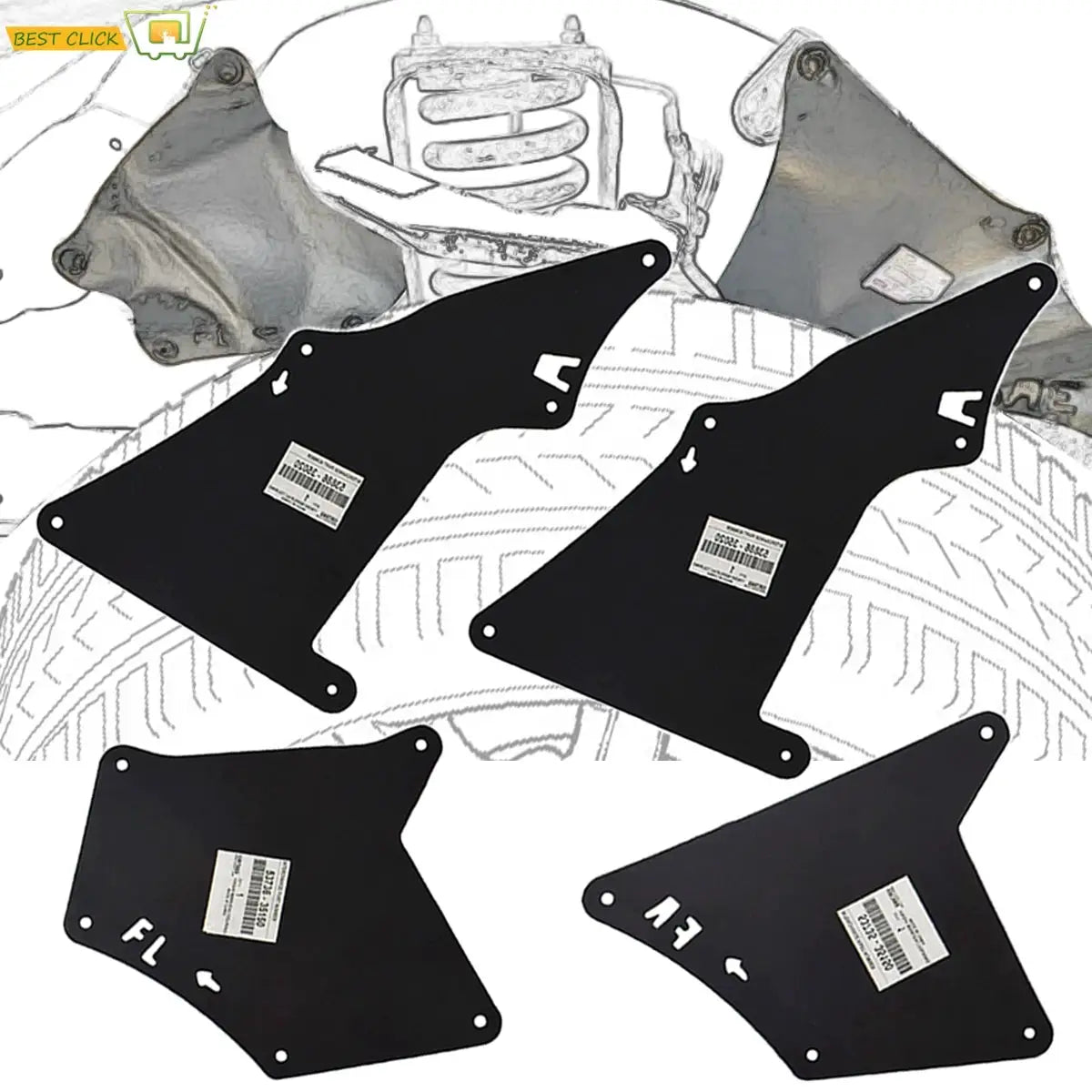 Front Rear Car Mud Flaps Fender Liners For Toyota Land Cruiser Prado 2003-2020 Splash Guards Mudflap Mudguards Shield Apron Seal by InterCyprus Trading Ltd