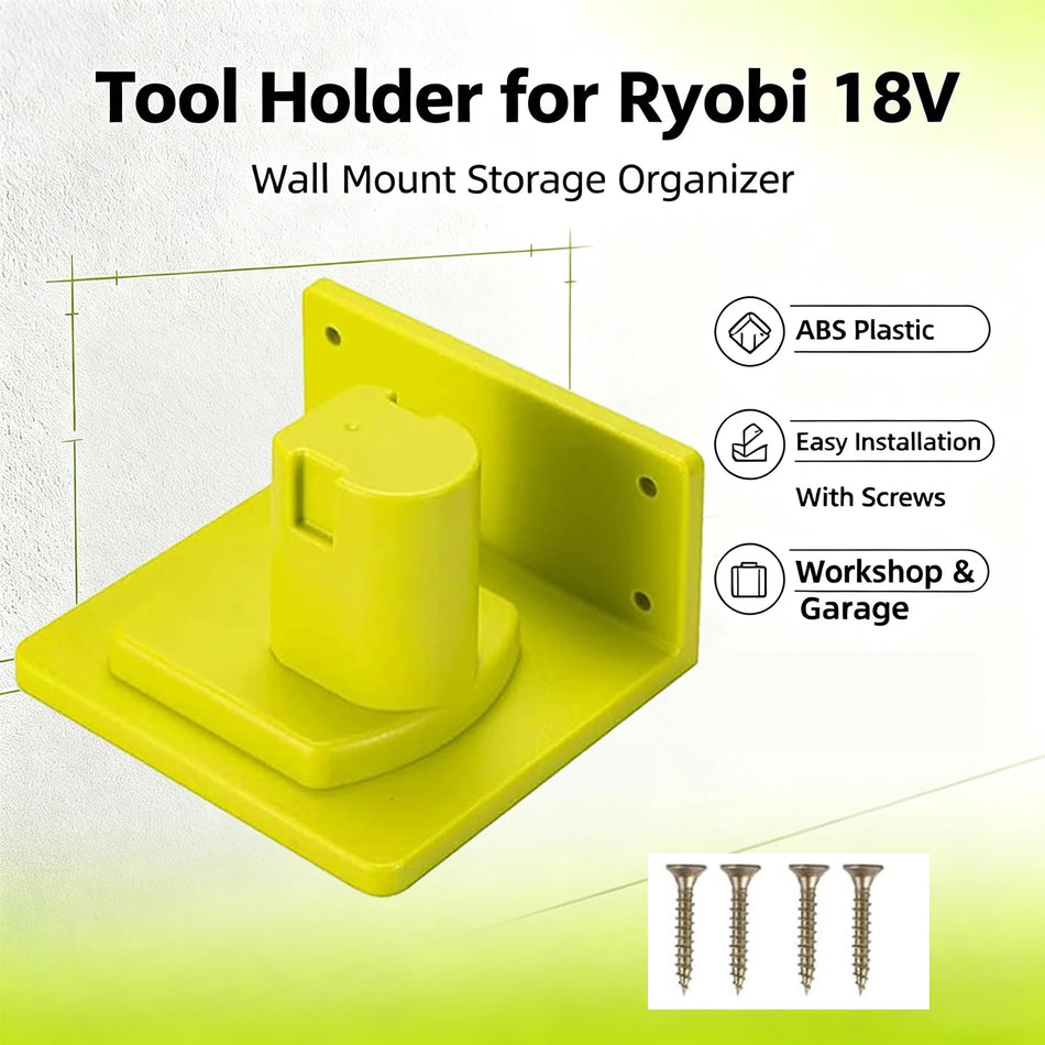 Suporte de Montagem na Parede Para Ferramentas Ryobi 18V Com Parafusos