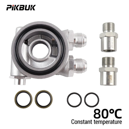 PIKBUK Aluminum AN8 AN10 Oil Cooler Sandwich Plate Filter Adapter Turbo Thermostat Oil Sender Adapter for Automotive by InterCyprus Trading Ltd