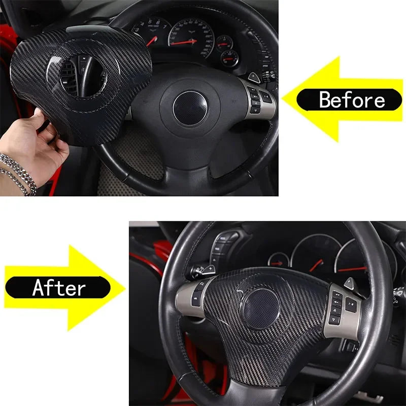 Rifinitura volante in vera fibra di carbonio per Corvette C6