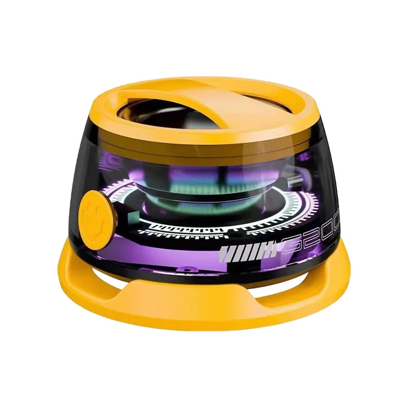 Portable VIKEFON Bluetooth Speaker G200 - RGB Lighting, Magnetic Mount, BT5.3, 7-Hour Playback, Phone Holder Yellow