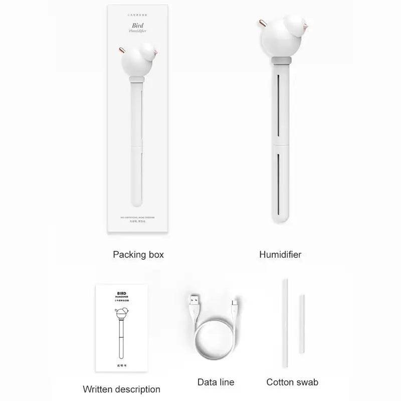 USB Air Humidifier LED Silent Aroma Diffuser For Car White / CN