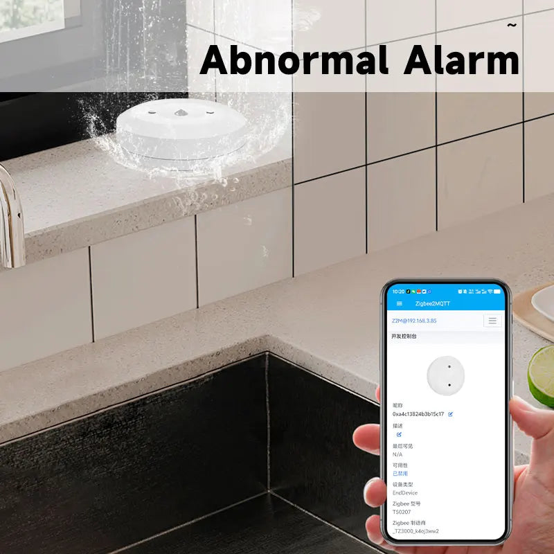 Zigbee Smart Water Leak Detector With App Remote Monitoring