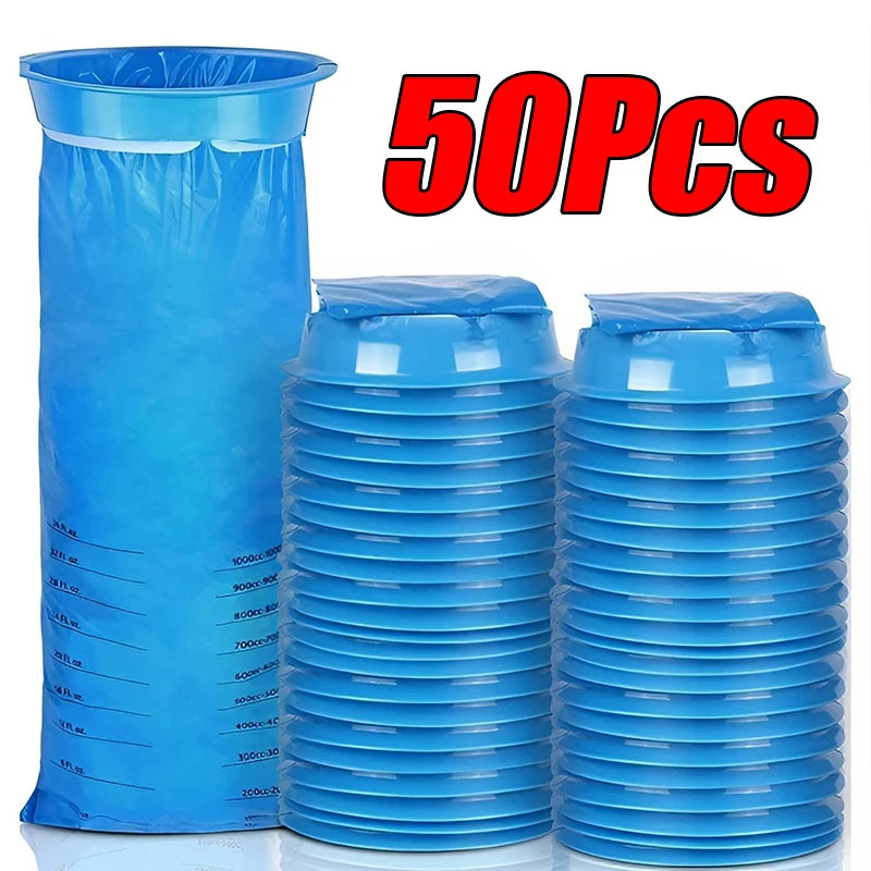 5-50Pcs 1000ML Portable Disposable Vomit Bag &ndash; Travel Use 50Pcs