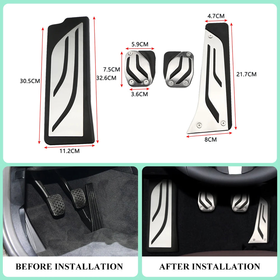 Pedals For BMW 3 Series G20 G21 2020-2023 Stainless Steel And Rubber With Anti Slip Surface