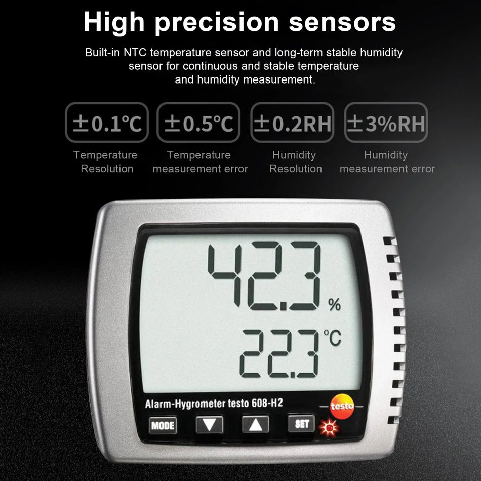 Augstas precizitātes termohigrometrs ar LCD displeju, temperatūras un mitruma mērītājs