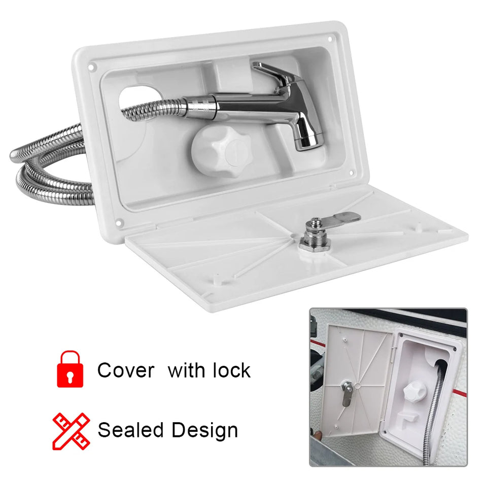 RV Exterior Quick Connect Shower Hose Nozzles Set With Lock Cover