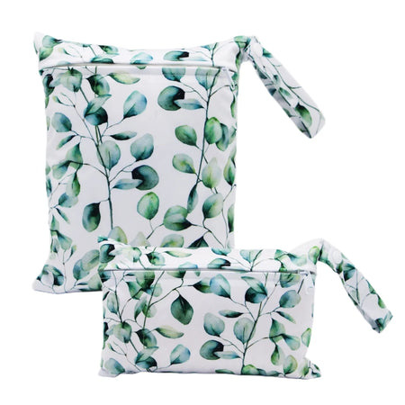 Cartoon Print Reusable Wet/Dry Nappy Bag Set black