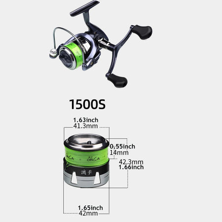 Taigek 1500-2500 Series Metal Fishing Reel - Double Handle Sea Spinning Reels 1500S