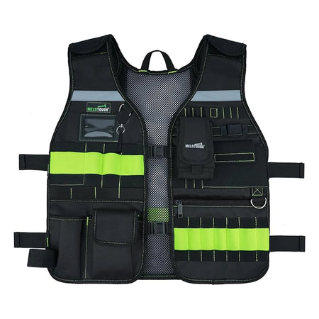 MELOTOUGH Tool Vest &ndash; Adjustable Straps With Phone Holder TV01-Lime