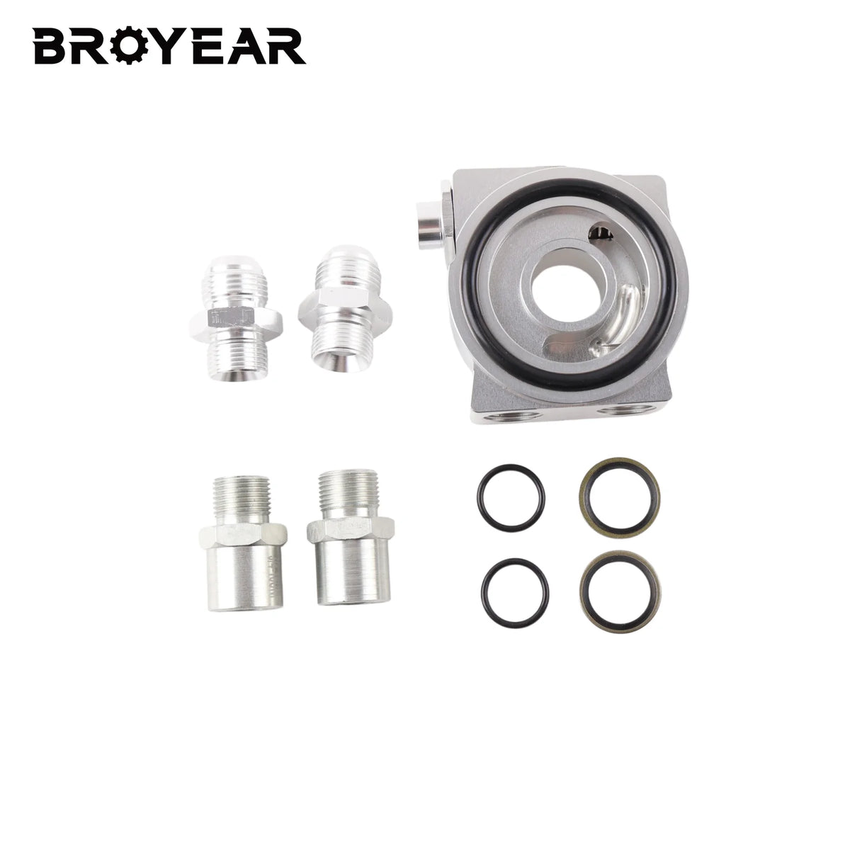 Oil Cooler Sandwich Plate AN8 AN10 Aluminum Filter Thermostat Sender Adapter by InterCyprus Trading Ltd