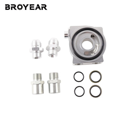 Oil Cooler Sandwich Plate AN8 AN10 Aluminum Filter Thermostat Sender Adapter by InterCyprus Trading Ltd
