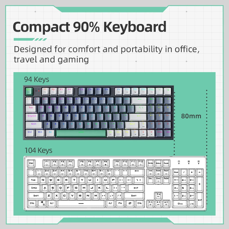 Machenike K500 Mechanical Keyboard &ndash; Mac Windows Compatible