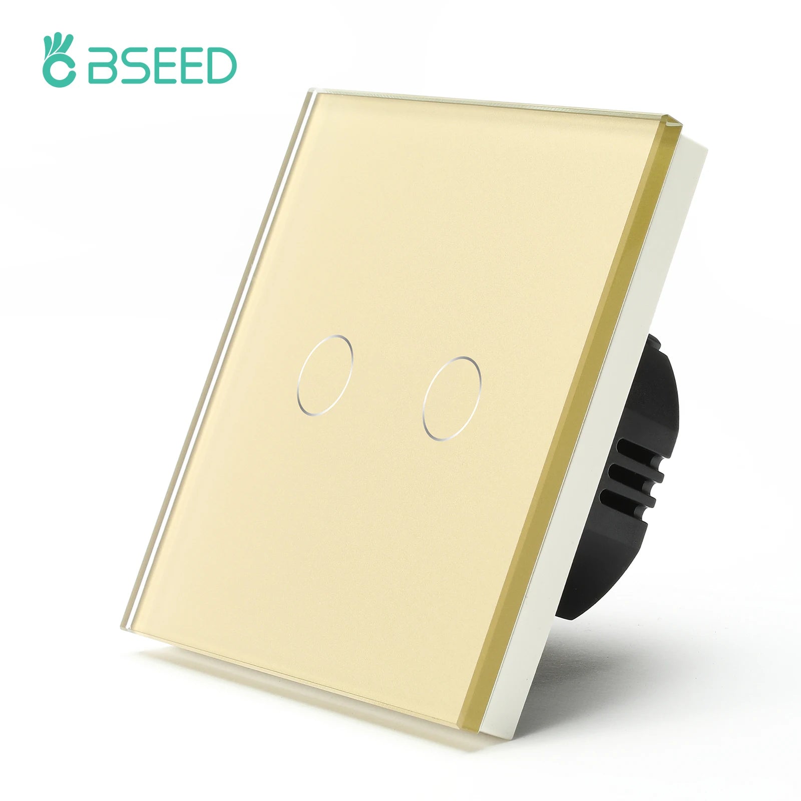 BSEED Touch Switch with USB Sockets and Glass Panel - EU Standard 2Gang Switch / EU standard