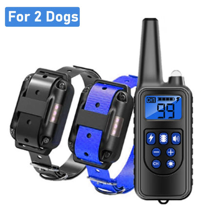 800m Electric Dog Training Collar &ndash; Waterproof Remote for 2 dogs 1 / UK Plug