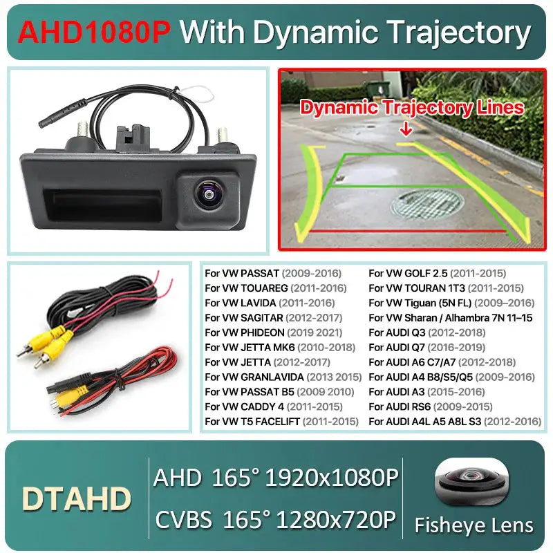 1080P Ahd Rear View Camera With Guiding Lines For Vw Audi Golf Passat by InterCyprus Trading Ltd