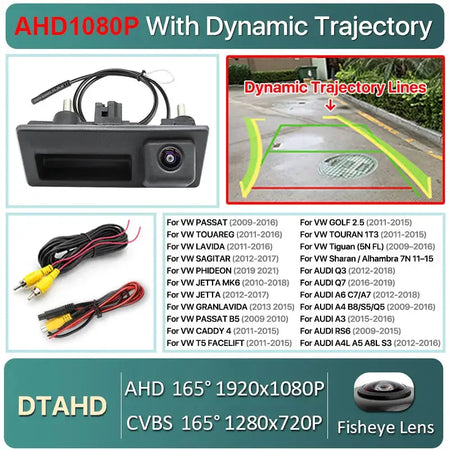 1080P Ahd Rear View Camera With Guiding Lines For Vw Audi Golf Passat by InterCyprus Trading Ltd