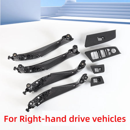 8PCS LHD RHD Carbon Fiber Black Interior Door Handle For BMW 5 Series M5 G30 G31 G38 F90 2017-2023 51417438521 by InterCyprus Trading Ltd