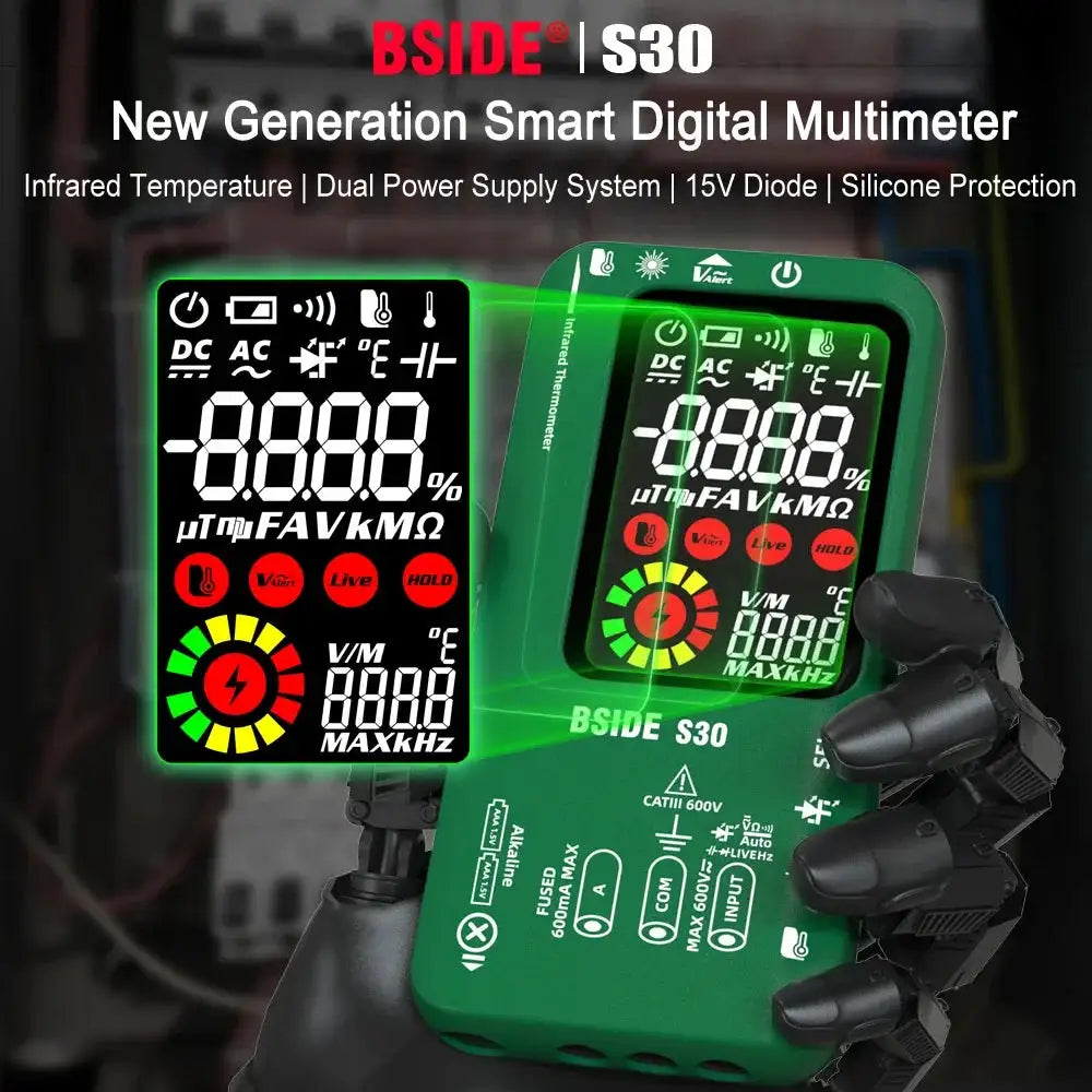 BSIDE Smart Digital Multimeter Infrared Temperature True RMS
