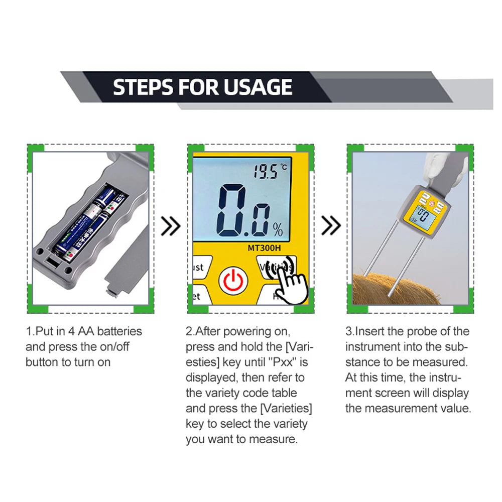 3-Digital LCD Digital Display Hay Moisture Meter &ndash; Backlit