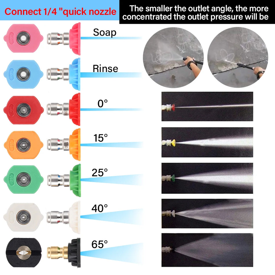 1/4-Inch Quick-Connect Pressure Washer Nozzle Set with Rack and Color Nozzles