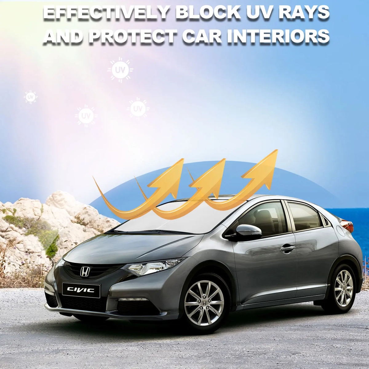 JYMAOYI Sunshade Cover for Honda Civic 2006-2011 - UV Protection &amp; Privacy Shield